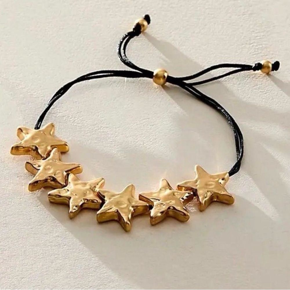 NWT! Free People North Star Bracelet Gold Black Bohemian Celestial Boho